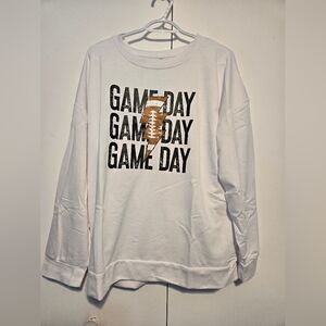 White Game Day Long Sleeve Tee